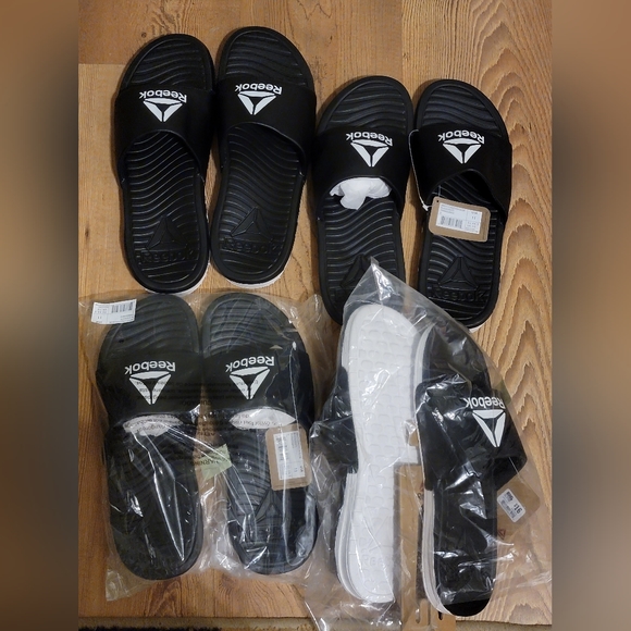 MENS Reebok slides 4 pair Bundle - Picture 2 of 2
